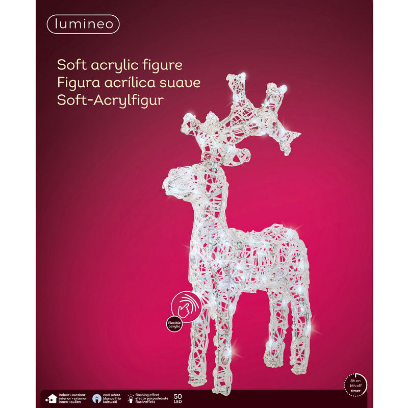 Lumineo LED Flashing Acrylic Deer - Cool White image 0