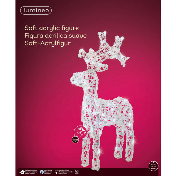 Lumineo LED Flashing Acrylic Deer - Cool White image 1
