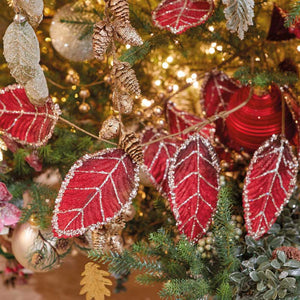 Everlands Oxblood Velvet Leaf Garland image 1