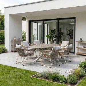 Orchard Life Juniper 6 Seat Dining Set with 180cm Elliptical Table image 1