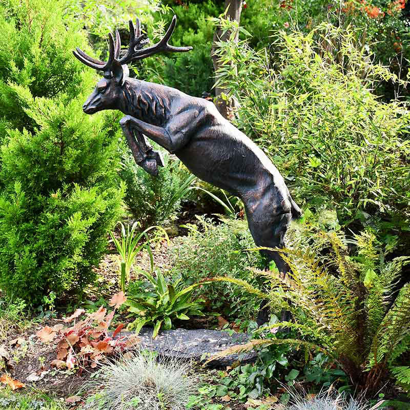Home & Garden UK Leaping Stag Garden Statue image 0