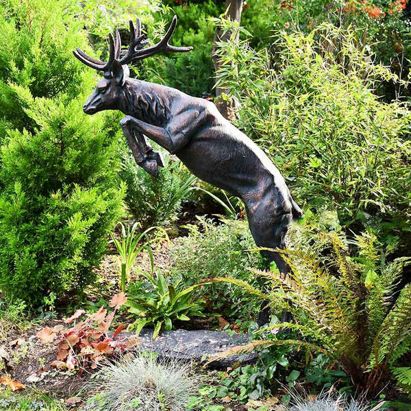 Home & Garden UK Leaping Stag Garden Statue image 0