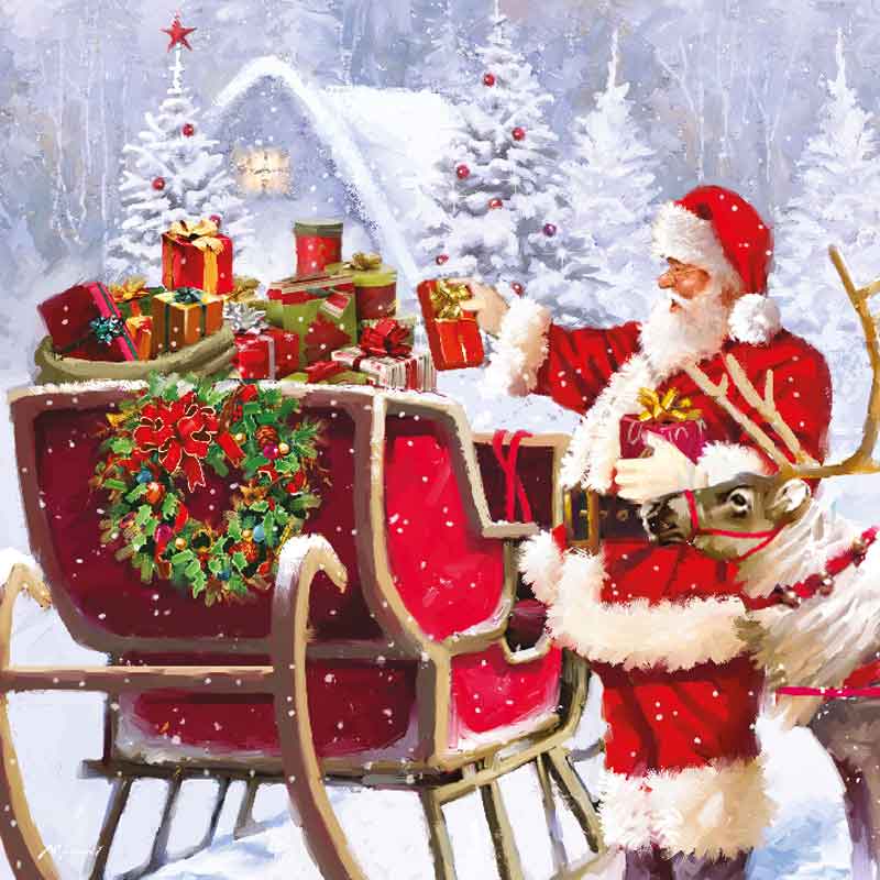 Ling Design Small Deluxe Cards - Jolly Santa's (Pack of 12) image 0