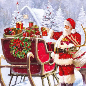 Ling Design Small Deluxe Cards - Jolly Santa's (Pack of 12) image 1