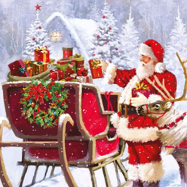 Ling Design Small Deluxe Cards - Jolly Santa's (Pack of 12) image 1