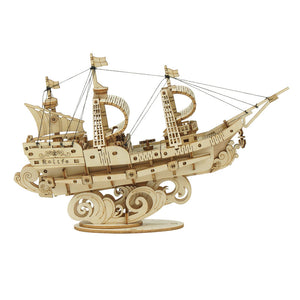 Robotime Sailing Ship DIY Wooden 3D Puzzle image 0