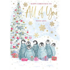 Words N Wishes Penguins Stood Next To Christmas Tree Christmas Card image 0