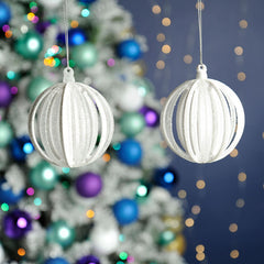Festive White & Clear Effect Ball (Assorted Designs) image 0