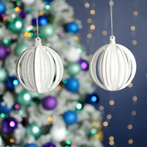 Festive White & Clear Effect Ball (Assorted Designs) image 0