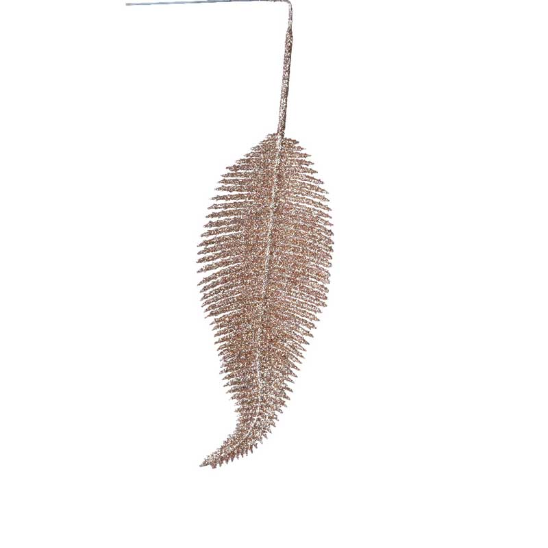 Decoris Sparkling Rose Glitter Leaf (Pack of 3) image 0