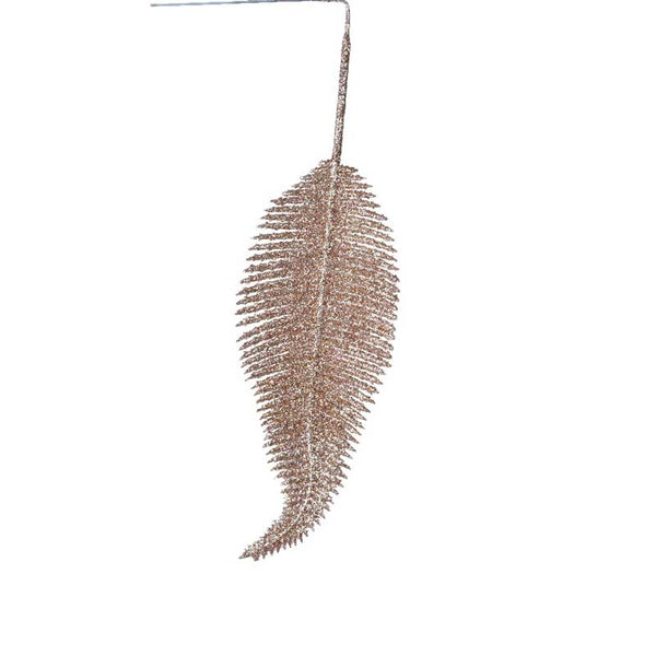Decoris Sparkling Rose Glitter Leaf (Pack of 3) image 0