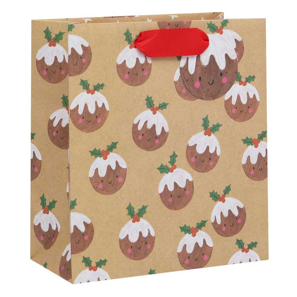 Glick Jolly Puds Kraft Gift Bag - Medium image