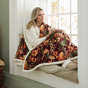 Deyongs Heated Sherpa Throw - Mushroom image 1