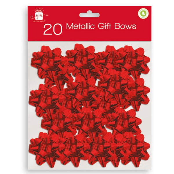Gift Maker Red Metallic Gift Bows (Pack of 20) image 0