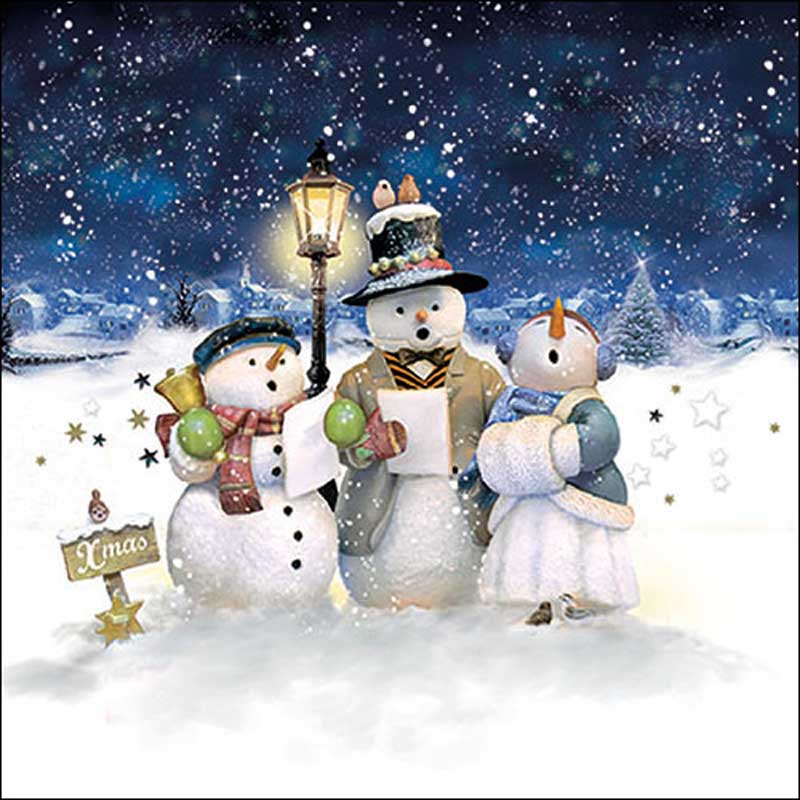Ambiente Paper Napkins - Singing Snowmen (Pack of 20) image 0
