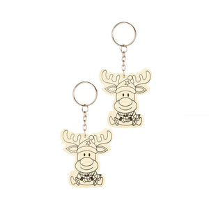 Premier Colour Your Own Wooden Keyrings (Assorted Designs) image 1