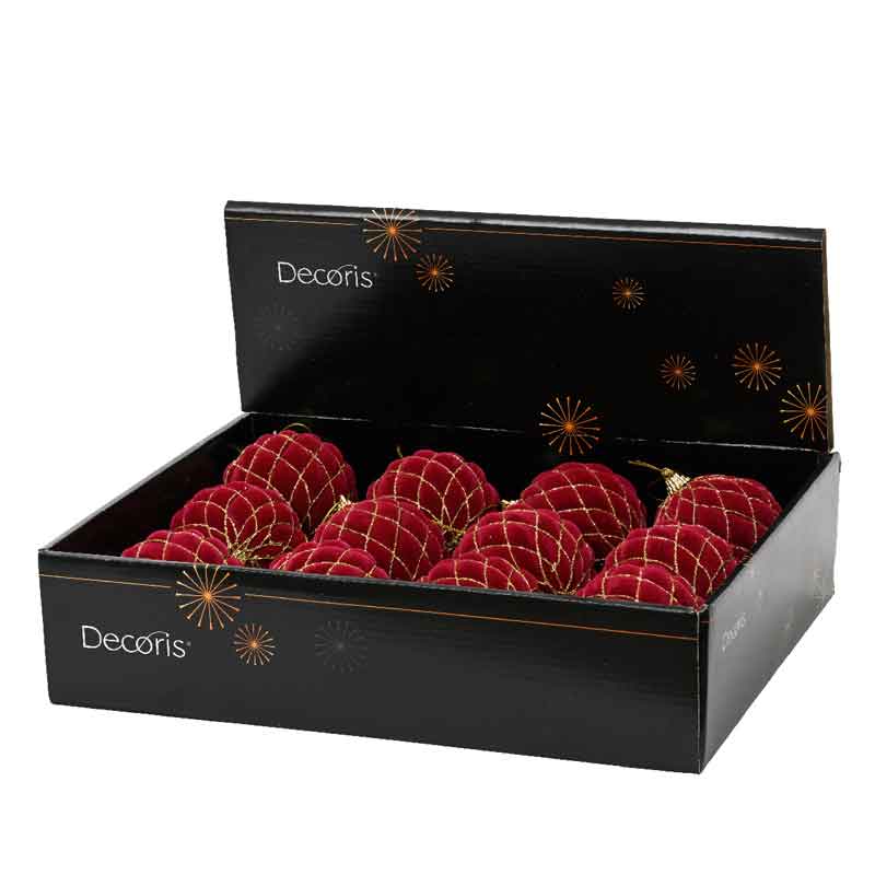Decoris Plastic Bauble with Gold Glitter Check image 0