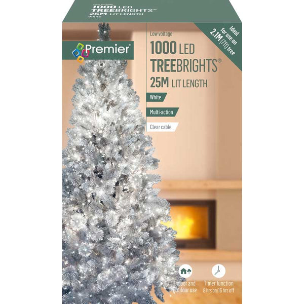 Premier 1000 Multi-Action LED TREEBRIGHTS with Timer - White (Clear Cable) image 1