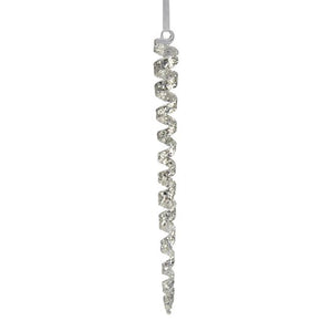 Weiste Glass Spiral Icicle with Silver Glitter (20cm) image 0