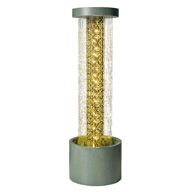 Lumineo Cylinder Raindrop Fountain Water Feature, 112cm Green image 0