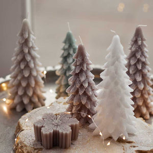 Decoris White Snowy Tree Candle image 2