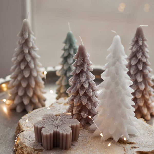 Decoris White Snowy Tree Candle image 2