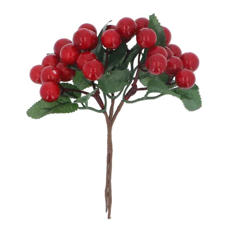Gisela Graham Red Berry with Leaves Pick image 0