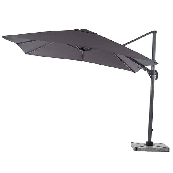 Bramblecrest Chichester 3 x 3m Square Cantilever Parasol in Grey with Granite Base &amp; Cover image 3