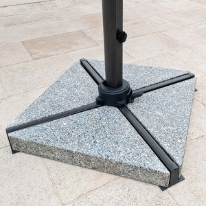 Bramblecrest Truro 3 x 3 m Square Cantilever Parasol in Sand with LED, Granite Base &amp; Cover image 4
