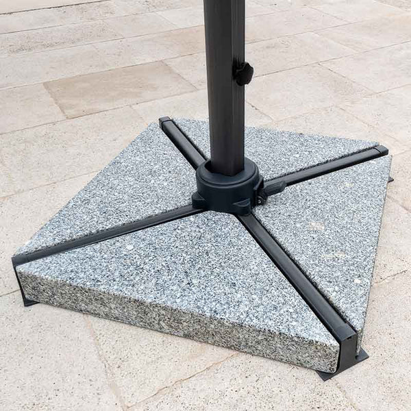 Bramblecrest Truro 3 x 3 m Square Cantilever Parasol in Sand with LED, Granite Base &amp; Cover image 4