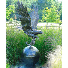 Home & Garden UK Eagle On Ball Garden Statue image 0