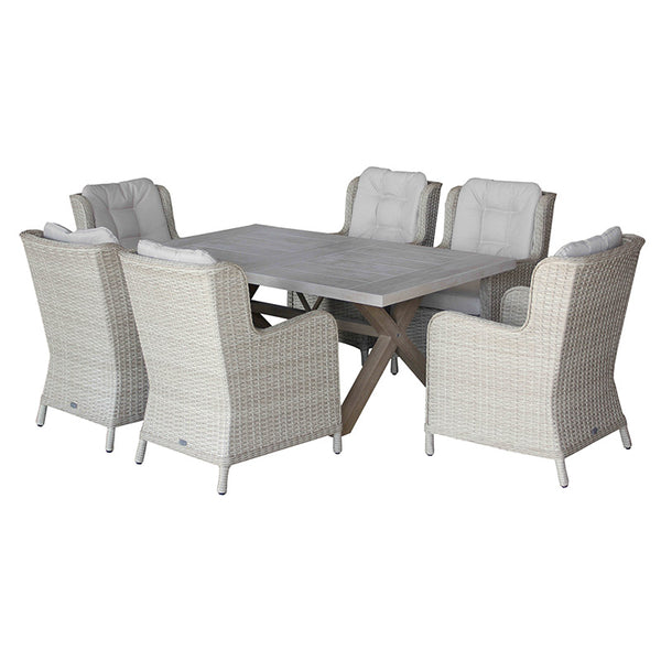 Bramblecrest Somerford 6 Seat Rectangular Garden Dining Set in Sandstone image 10
