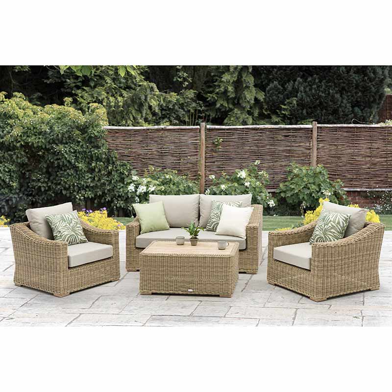 Bramblecrest Fairford 2-Seat Sofa Lounge Set in Walnut Rattan image 0