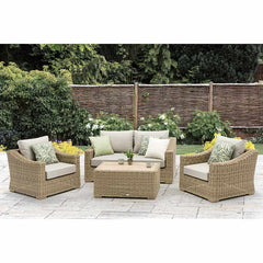 Bramblecrest Fairford 2-Seat Sofa Lounge Set in Walnut Rattan image 0