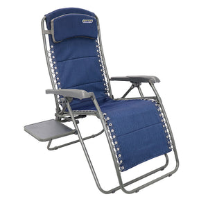 Quest Elite Ragley Pro Relax Garden Chair in Blue with Side Table &amp; Headrest image 2