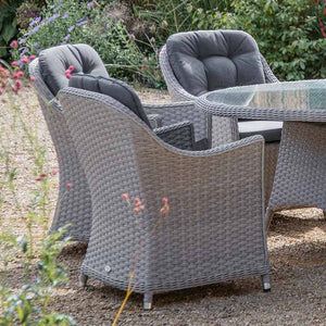 Bramblecrest Wentworth 8 Seat Outdoor Dining Set in Pewter Rattan with Elliptical Table, Lazy Susan, 3m Parasol &amp; 15kg Base image 2