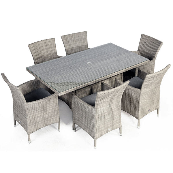 Supremo Barcelona 6 Seat Dining Set with Rectangular Table, 3m Parasol &amp; Base image 4