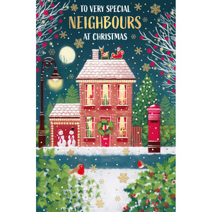 Words N Wishes Decorated House Neighbours Christmas Card image 0
