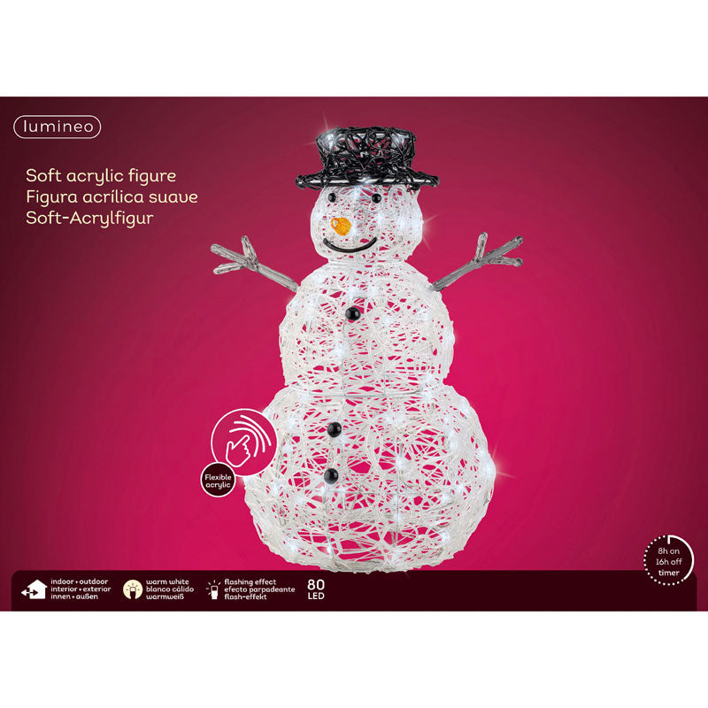 Lumineo LED Flashing Acrylic Snowman image 0