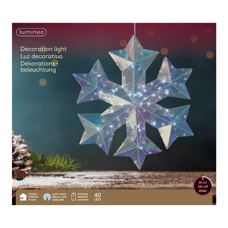 Lumineo Micro LED Hanging Snowflake image 0