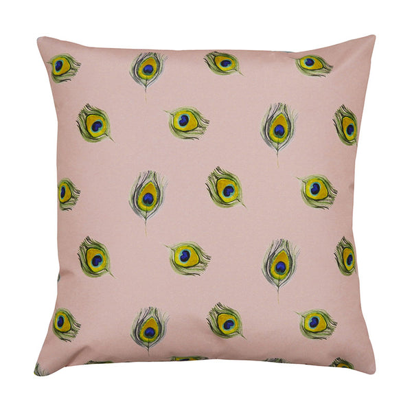 Evans Lichfield Peacock Outdoor Square Cushion, 43 x 43cm image 1