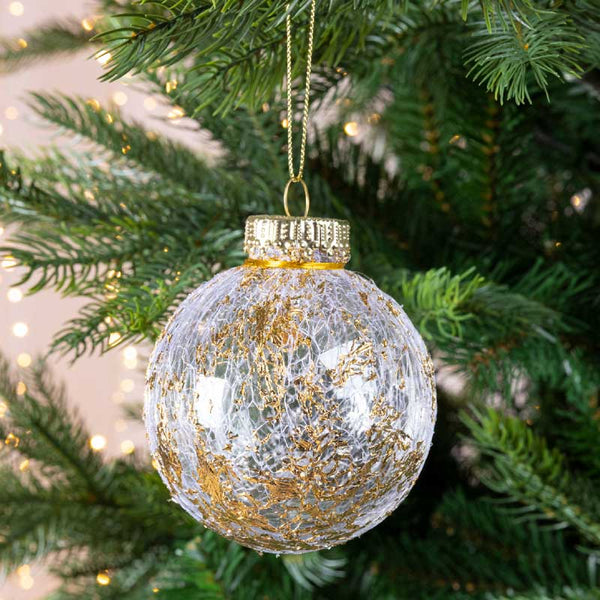 Decoris Shatterproof Bauble with Gold Lace image 1