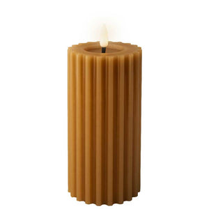 Lumineo Brown Wax LED Carved Candle image 0