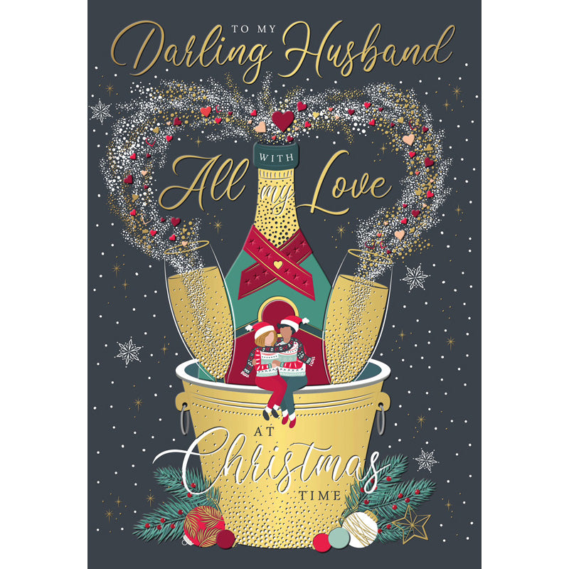 Words N Wishes Couple Sitting Husband Christmas Card image 0