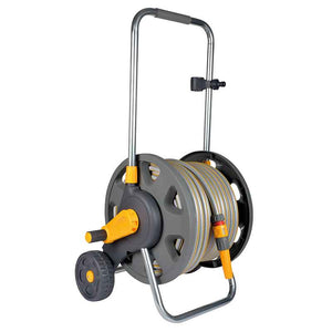 Hozelock Assembled 60m Hose Cart with 50m of 12.5mm hose & nozzle (Medium-Sized Wheels) image 0
