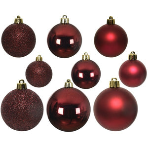 Decoris Shatterproof Baubles in Oxblood (Pack of 30) image 1