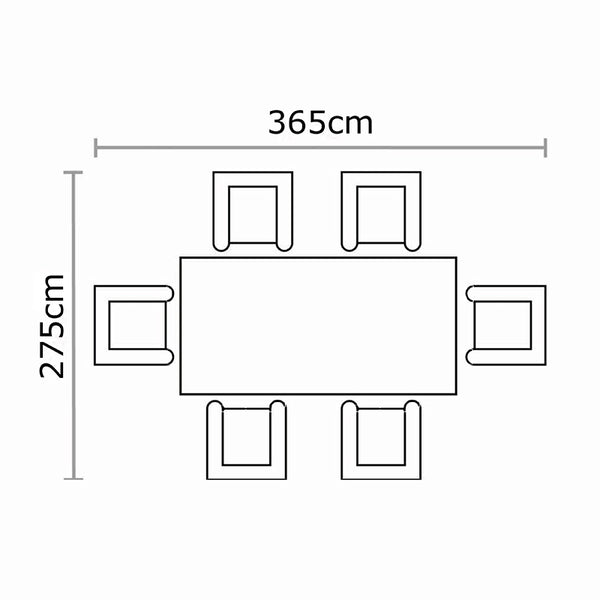 Bramblecrest Oregon 6 Seat Rectangular Garden Dining Set image 11