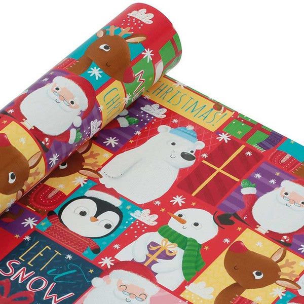 Tom Smith Santa & Friends Luxury Gift Wrap - Red (8m) image 0