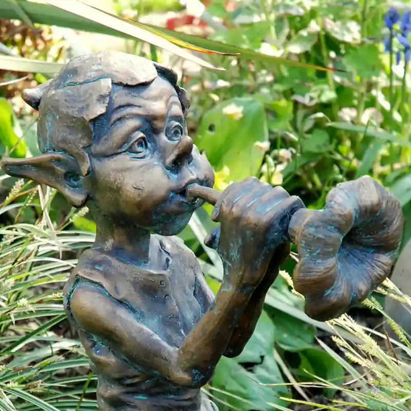 Home & Garden UK Pixie with Flute Garden Statue image 0