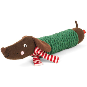 Zoon Festive Frankie Sausage TuffRope Dog Toy image 0